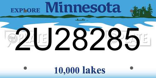 2U28285 Minnesota License Plate