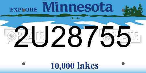2U28755 Minnesota License Plate