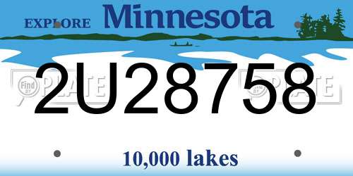 2U28758 Minnesota License Plate