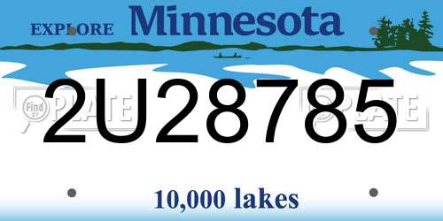 2U28785 Minnesota License Plate