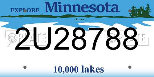 2U28788 Minnesota License Plate