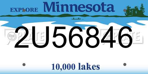 2U56846 Minnesota License Plate