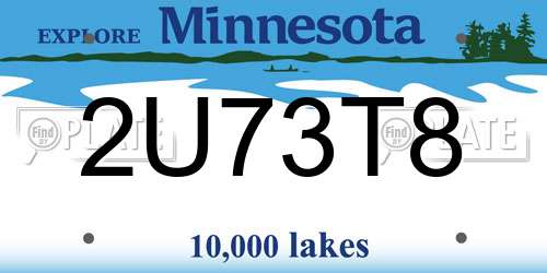 2U73T8 Minnesota License Plate