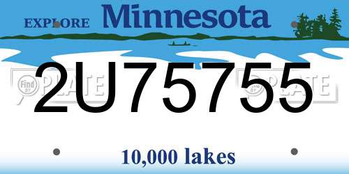 2U75755 Minnesota License Plate