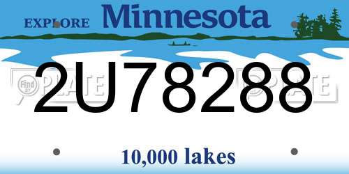 2U78288 Minnesota License Plate