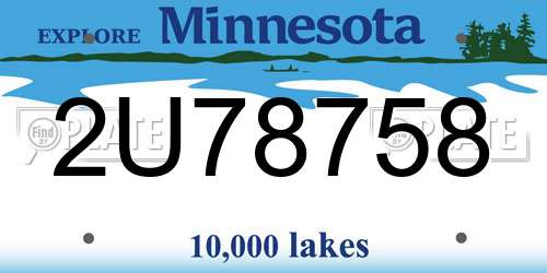 2U78758 Minnesota License Plate