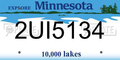 2UI5134 Minnesota License Plate