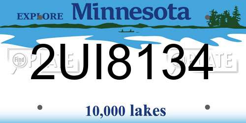 2UI8134 Minnesota License Plate