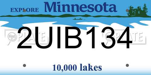 2UIB134 Minnesota License Plate