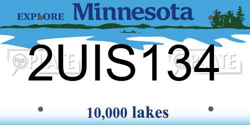 2UIS134 Minnesota License Plate