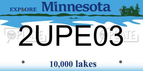 2UPE03 Minnesota License Plate