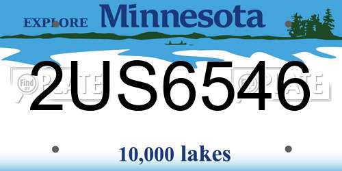 2US6546 Minnesota License Plate