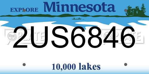 2US6846 Minnesota License Plate