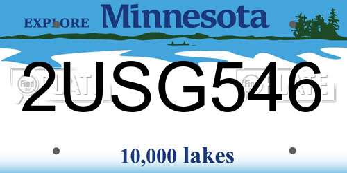 2USG546 Minnesota License Plate