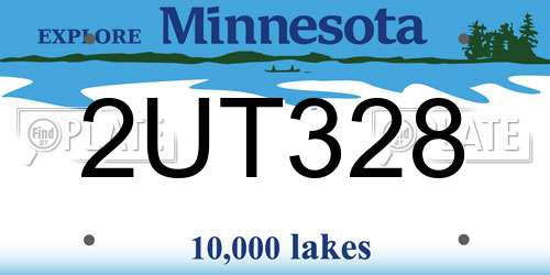 2UT328 Minnesota License Plate