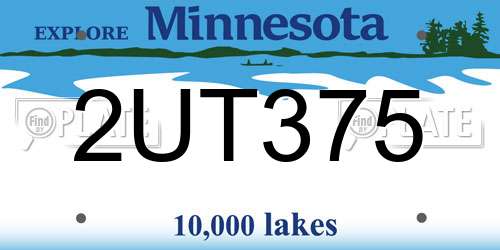 2UT375 Minnesota License Plate