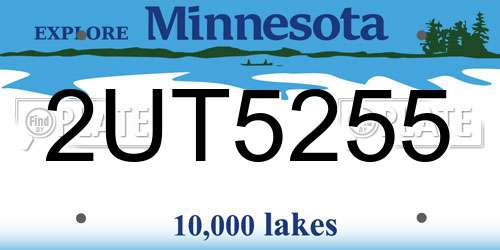 2UT5255 Minnesota License Plate