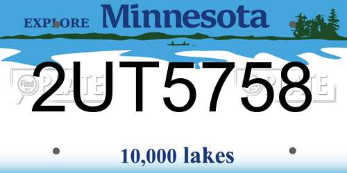 2UT5758 Minnesota License Plate