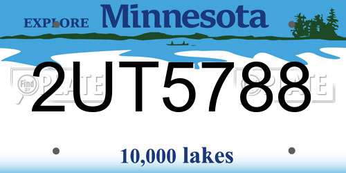 2UT5788 Minnesota License Plate