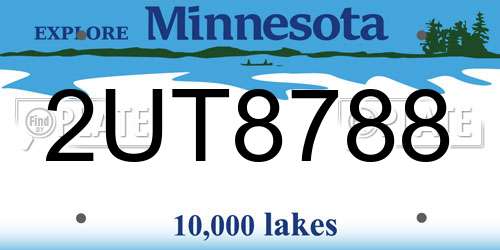 2UT8788 Minnesota License Plate