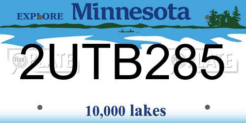 2UTB285 Minnesota License Plate