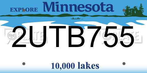 2UTB755 Minnesota License Plate