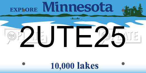2UTE25 Minnesota License Plate