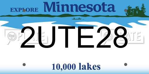 2UTE28 Minnesota License Plate