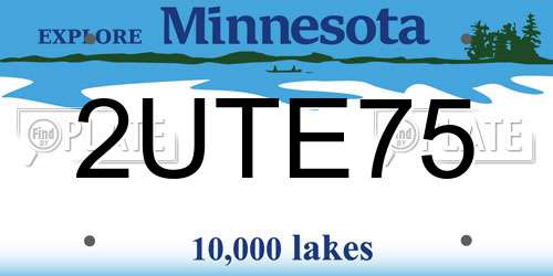 2UTE75 Minnesota License Plate