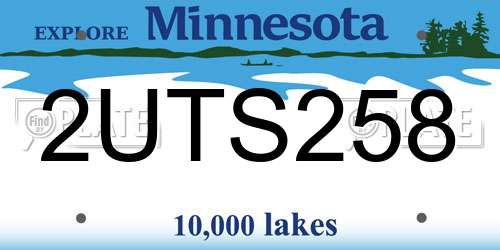 2UTS258 Minnesota License Plate