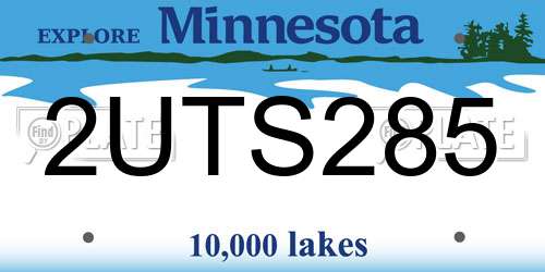 2UTS285 Minnesota License Plate