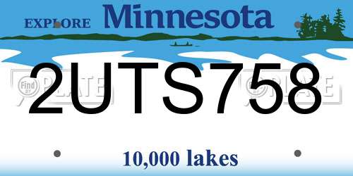 2UTS758 Minnesota License Plate