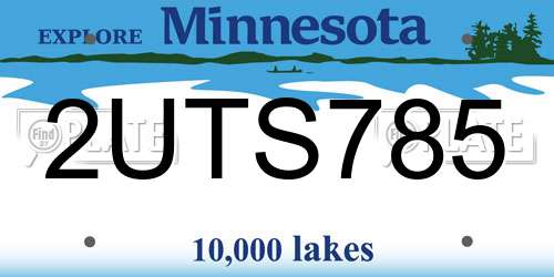 2UTS785 Minnesota License Plate