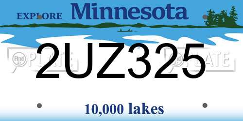 2UZ325 Minnesota License Plate