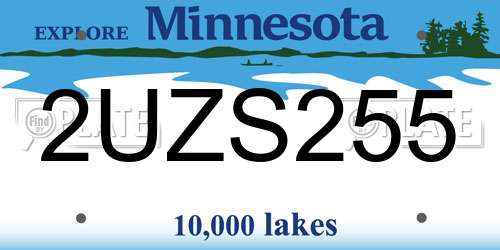 2UZS255 Minnesota License Plate