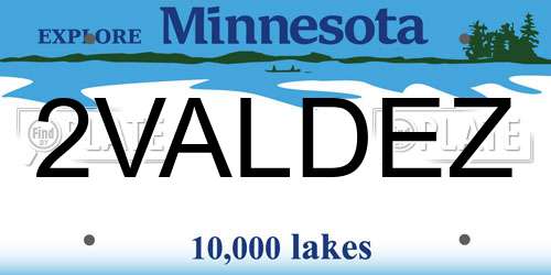 2VALDEZ Minnesota License Plate
