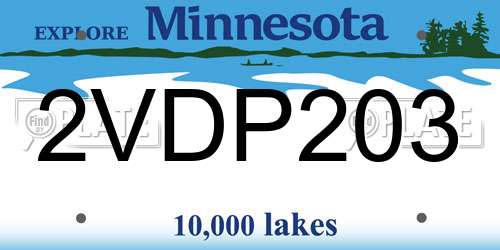 2VDP203 Minnesota License Plate