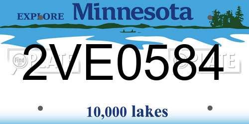 2VE0584 Minnesota License Plate