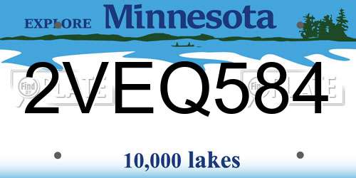 2VEQ584 Minnesota License Plate