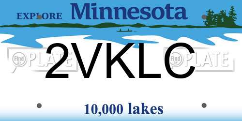 2VKLC Minnesota License Plate