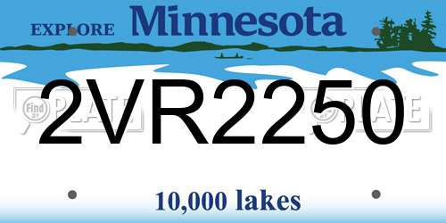 2VR2250 Minnesota License Plate