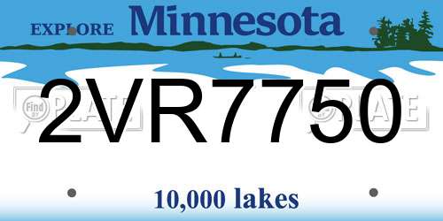 2VR7750 Minnesota License Plate