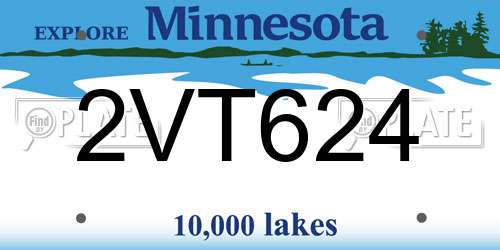 2VT624 Minnesota License Plate