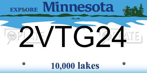 2VTG24 Minnesota License Plate