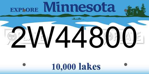 2W44800 Minnesota License Plate