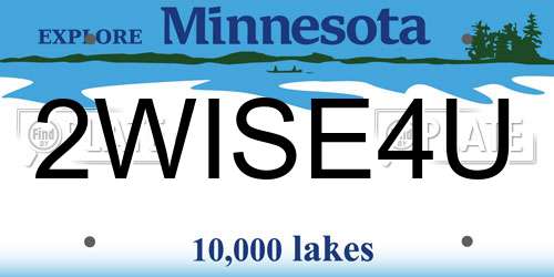 2WISE4U Minnesota License Plate