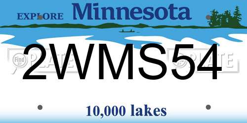 2WMS54 Minnesota License Plate