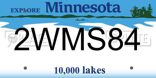 2WMS84 Minnesota License Plate