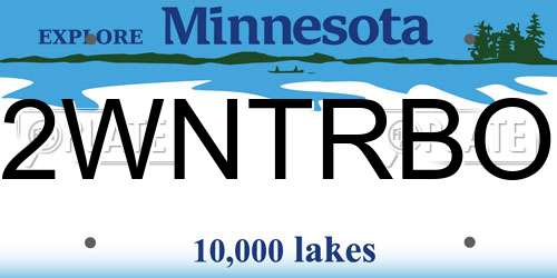 2WNTRBO Minnesota License Plate