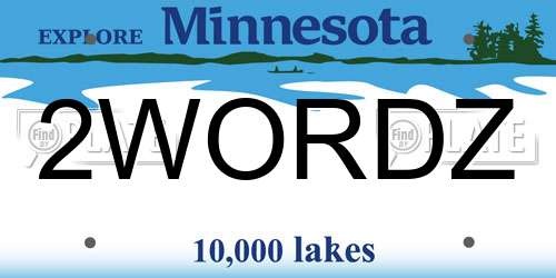 2WORDZ Minnesota License Plate